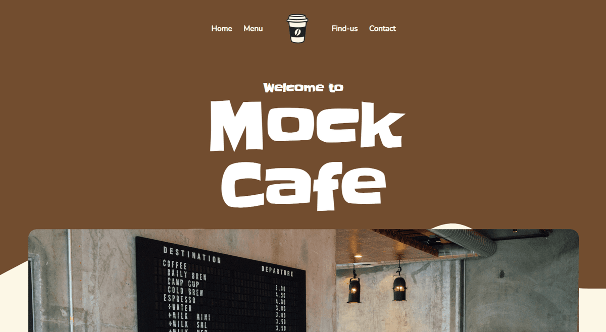 Mock Cafe project preview